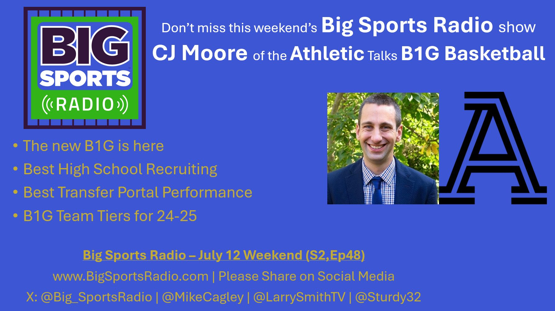 CJ Moore of the Athletic Talks B1G Hoops - Big Sports Radio - July 12